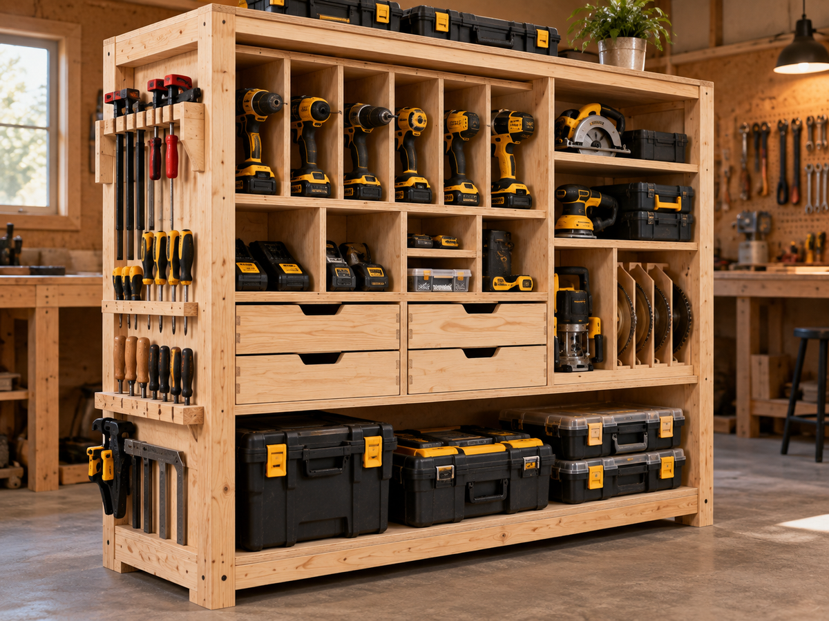 Tool storage shelf